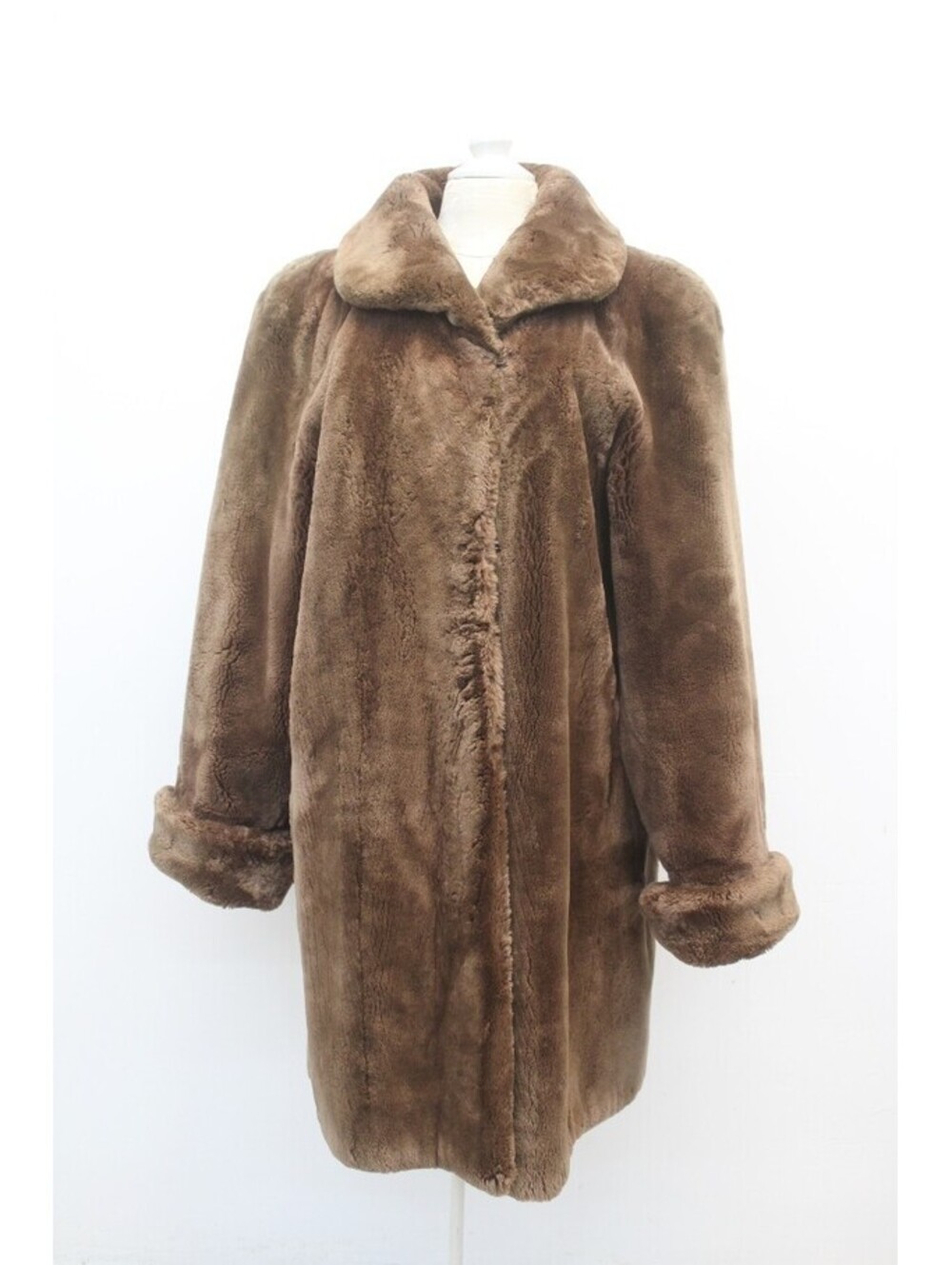 SCRAP ITEM: NATURAL SHEARED BEAVER FUR COAT JACKET WOMEN WOMAN SIZE N/A